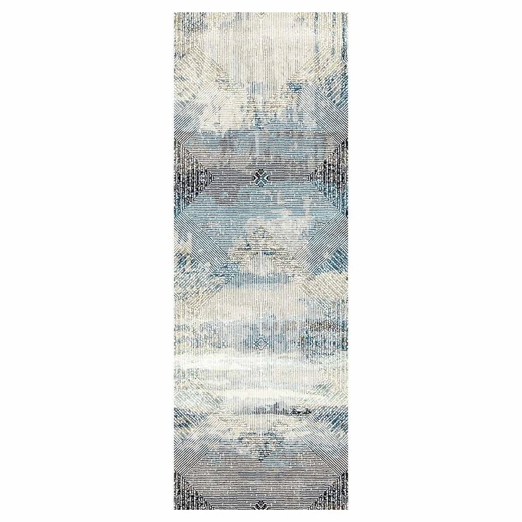 CLASSIC BLUE DIAMOND SHAPES RUNNER RUG