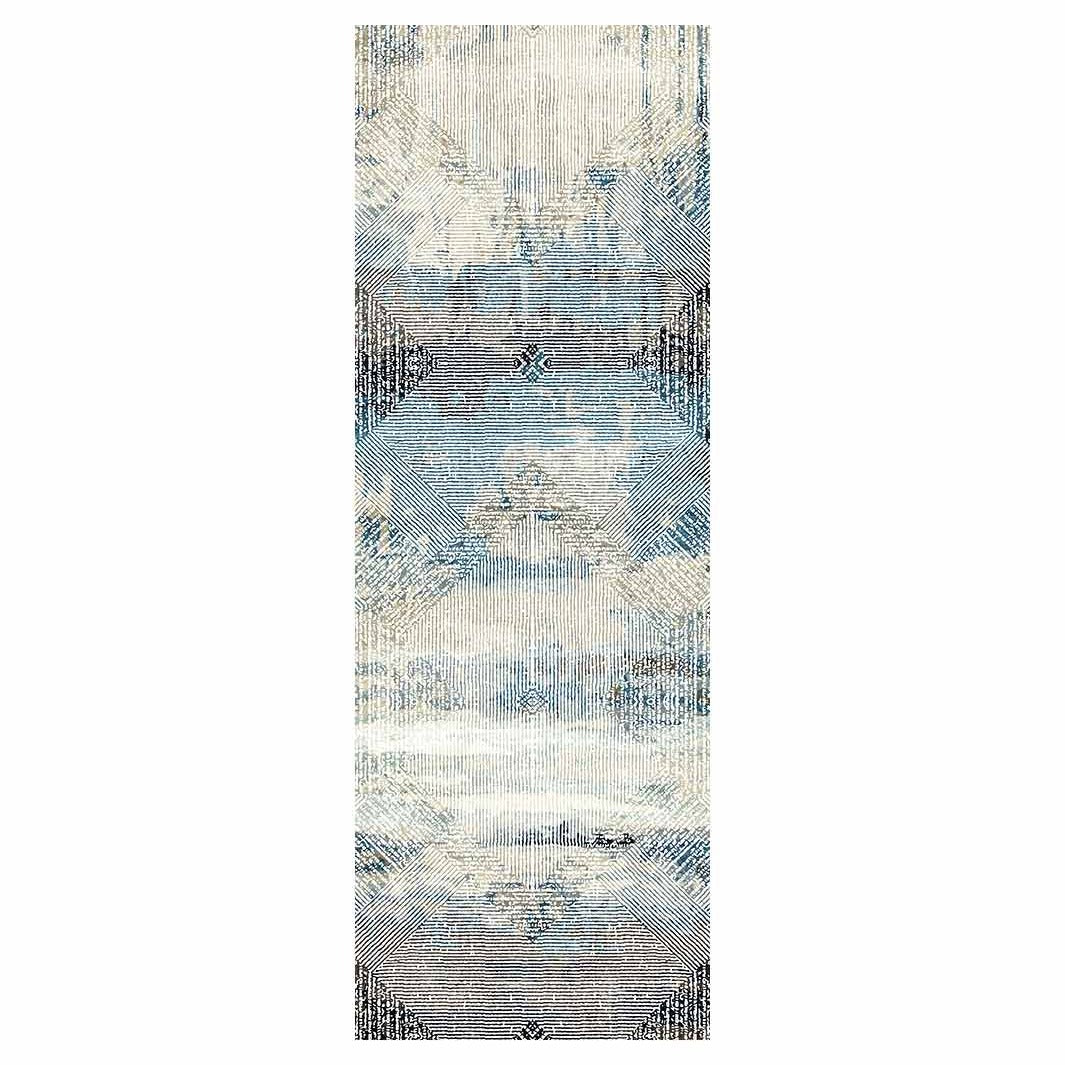 CLASSIC BLUE DIAMOND SHAPES RUNNER RUG