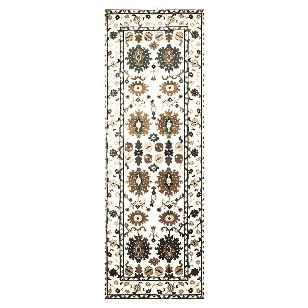 CLASSIC BEIGE LIGHT NEUTRAL ORIENTAL PATTERN RUNNER RUG