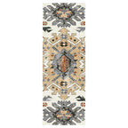 CLASSIC BEIGE AND BLUE TRIBAL GEO RUNNER RUG