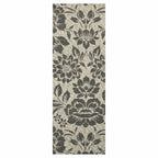 CLASSIC GREY NEUTRAL FLORAL RUNNER RUG