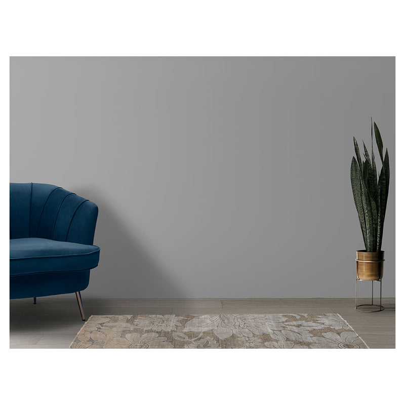 CLASSIC BROWN NEUTRAL AGED FLORAL RUNNER RUG