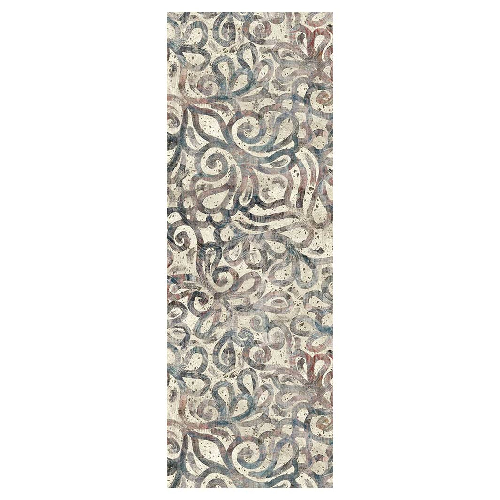 CLASSIC BLUE AND RED FLOWER VINTAGE RUNNER RUG