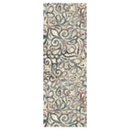 CLASSIC BLUE AND RED FLOWER VINTAGE RUNNER RUG