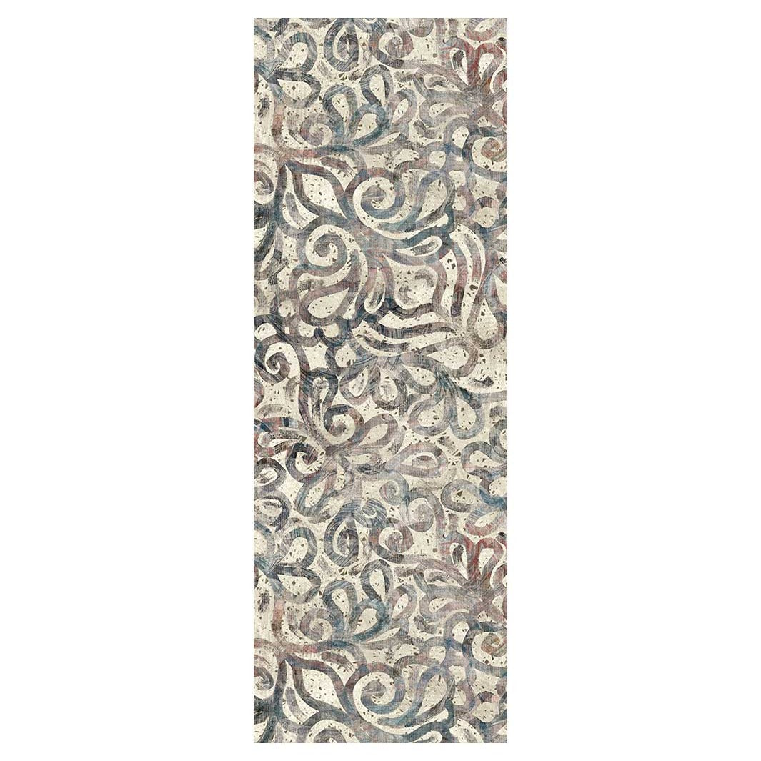 CLASSIC BLUE AND RED FLOWER VINTAGE RUNNER RUG