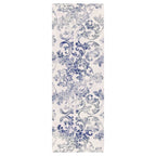 CLASSIC BLUE DAMASK DISTRESSED RUNNER RUG