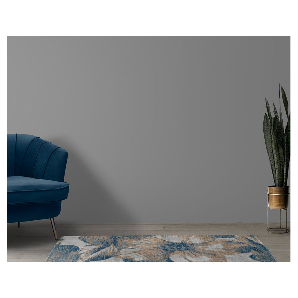 CLASSIC BLUE VINTAGE FLOWER RUNNER RUG