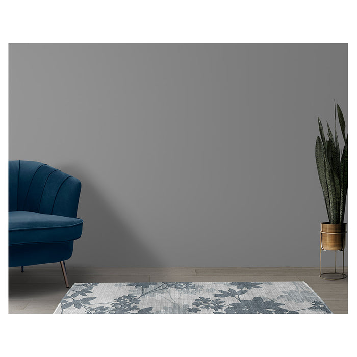 CLASSIC BLUE TONED FOLIAGE RUNNER RUG