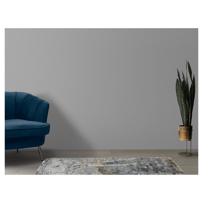 CONTEMPORARY CONCRETE GREY DISTRESSED RUNNER RUG