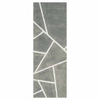 CONTEMPORARY GREY SIMPLISTIC ABSTRACT GEO RUNNER RUG