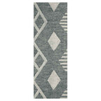CONTEMPORARY BLUE MINIMALISTIC  RUNNER RUG