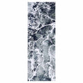 CONTEMPORARY BLUE OCEAN MARBLE ABSTRACT RUNNER RUG