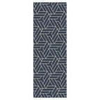 CONTEMPORARY NAVY GEO LINES PATTERN RUNNER RUG