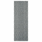 CONTEMPORARY BLUE MINIMALISTIC DIAMOND LINES  RUNNER RUG