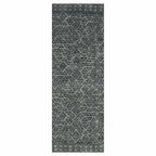 CONTEMPORARY GREY TRIBAL TRIANGLE PATTERN RUNNER RUG