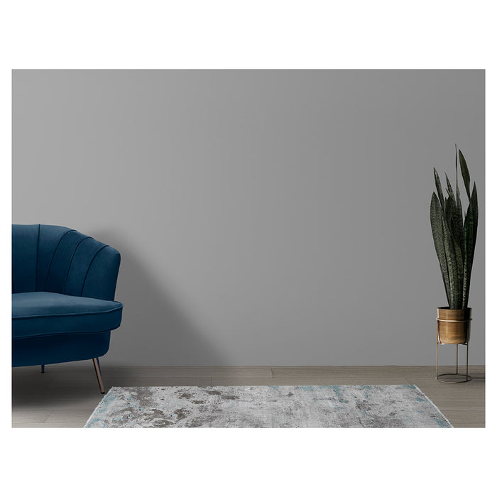 CONTEMPORARY GREY LIGHT AGED CONCRETE  RUNNER RUG