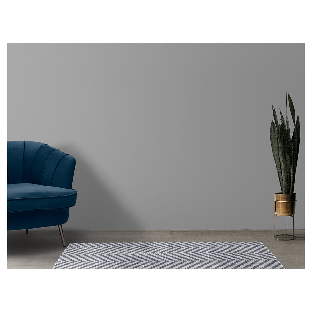 CONTEMPORARY BLUE GREY TONED SIMPLISTIC LINES RUNNER RUG