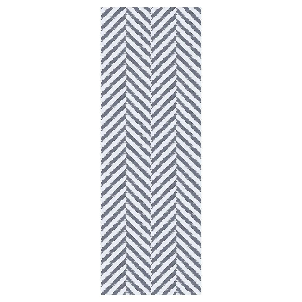 CONTEMPORARY BLUE GREY TONED SIMPLISTIC LINES RUNNER RUG