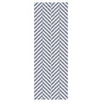 CONTEMPORARY BLUE GREY TONED SIMPLISTIC LINES RUNNER RUG