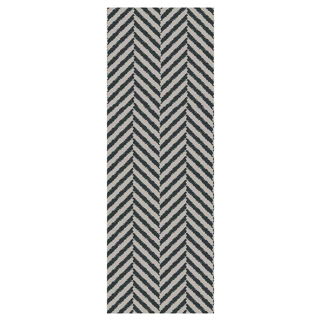CONTEMPORARY GREY NATURAL TONED SIMPLISTIC LINES  RUNNER RUG