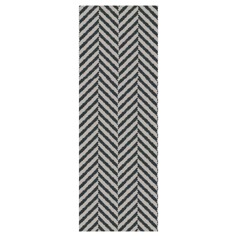 CONTEMPORARY GREY NATURAL TONED SIMPLISTIC LINES  RUNNER RUG