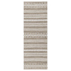 CONTEMPORARY BROWN MINIMALISTIC LINE PATTERN RUNNER RUG