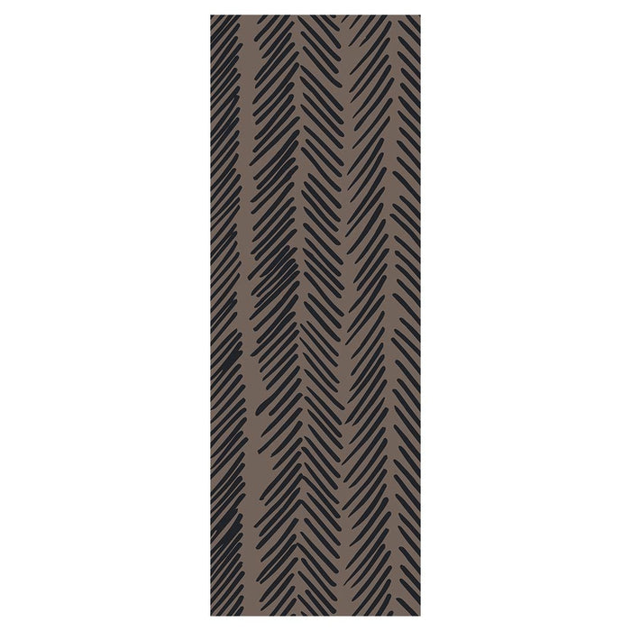 CONTEMPORARY BROWN AND NAVY HERRINGBONE  RUNNER RUG