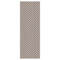 CONTEMPORARY BROWN NATURAL TONED SIMPLISTIC LINES RUNNER RUG