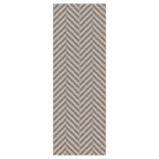CONTEMPORARY BROWN NATURAL TONED SIMPLISTIC LINES RUNNER RUG