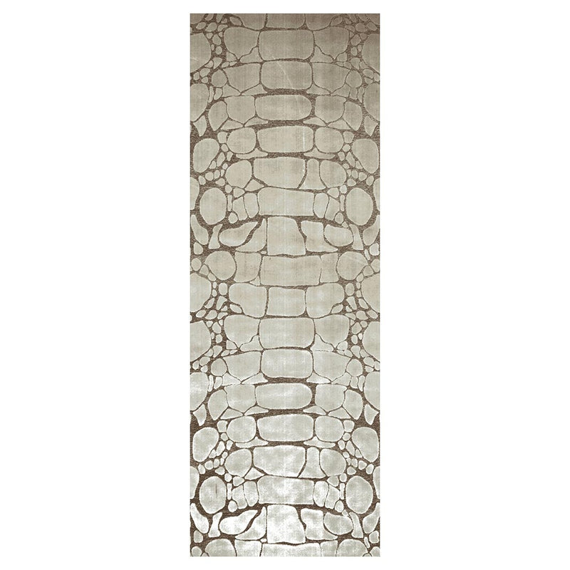 CONTEMPORARY BROWN SNAKE SKIN  RUNNER RUG