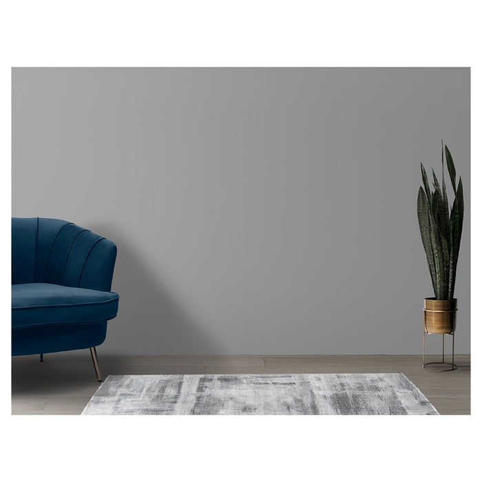 CONTEMPORARY WHITE DISTRESSED BRUSH STROKES RUNNER RUG