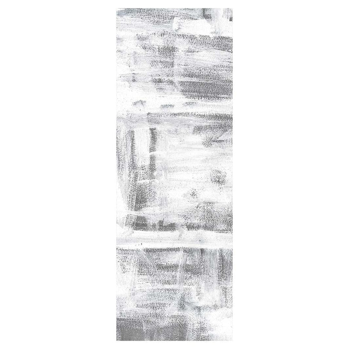 CONTEMPORARY WHITE DISTRESSED BRUSH STROKES RUNNER RUG