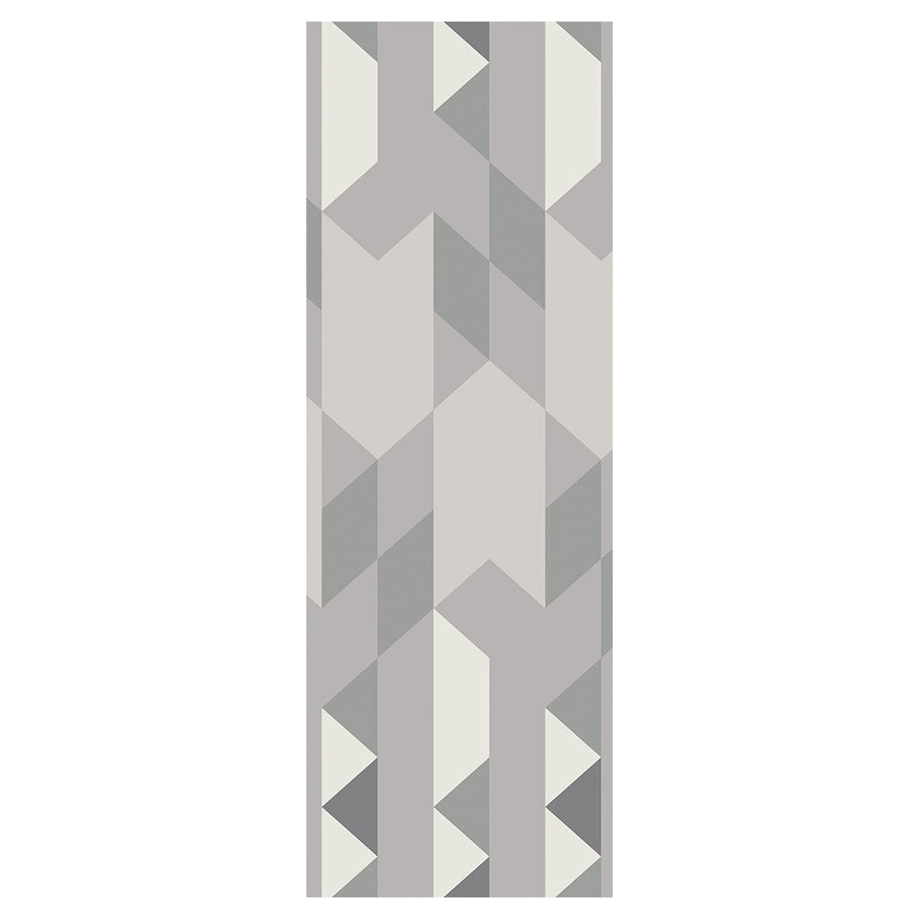 CONTEMPORARY GREY TONES GEOMETRIC PATTERN RUNNER RUG