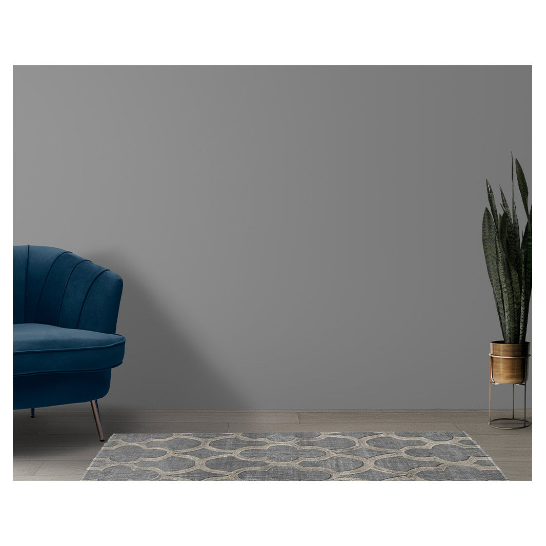 CONTEMPORARY GREY MOROCCAN TRELLIS RUNNER RUG