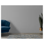 CONTEMPORARY BLUE MOROCCAN TRELLIS RUNNER RUG
