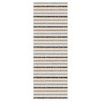 CONTEMPORARY BLUE BEIGE TONES LINES  RUNNER RUG