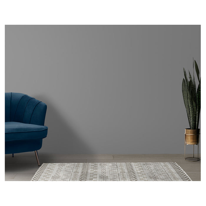 CONTEMPORARY GREY LIGHT TRIBAL  RUNNER RUG