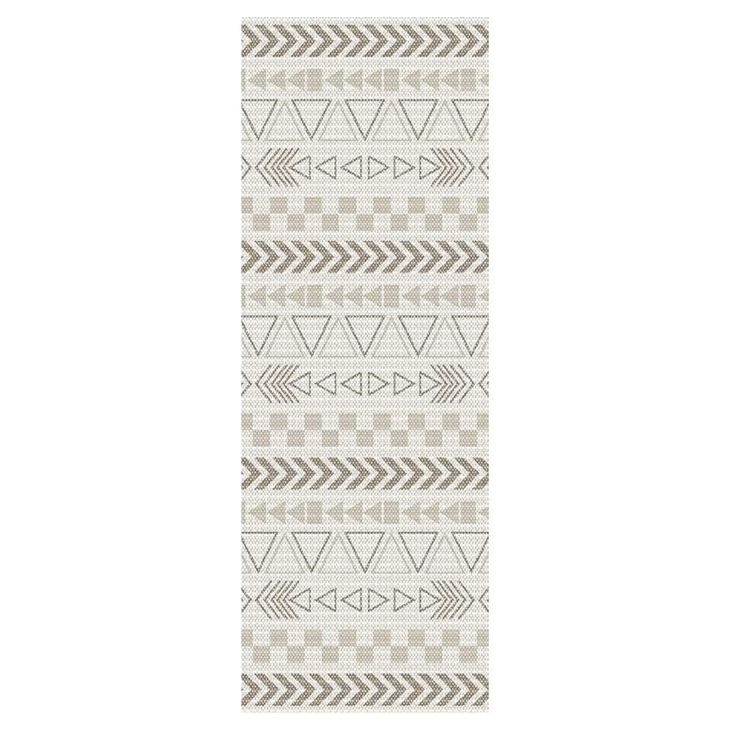 CONTEMPORARY GREY LIGHT TRIBAL  RUNNER RUG