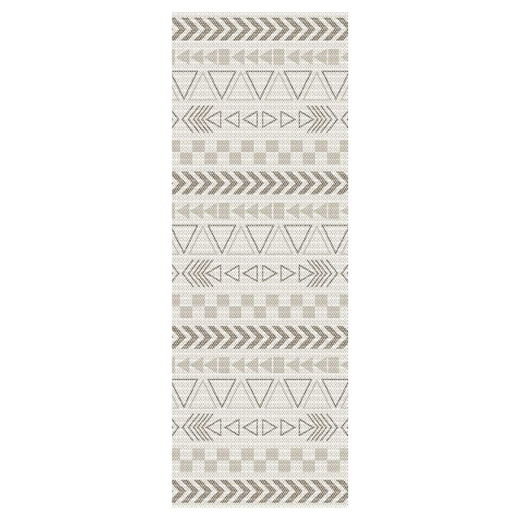 CONTEMPORARY GREY LIGHT TRIBAL  RUNNER RUG
