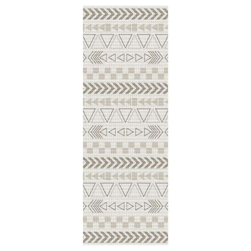 CONTEMPORARY GREY LIGHT TRIBAL  RUNNER RUG