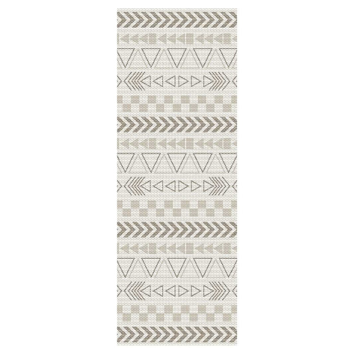 CONTEMPORARY GREY LIGHT TRIBAL  RUNNER RUG