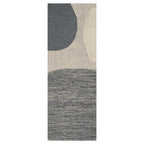 CONTEMPORARY GREY ABSTRACT ROUND RUNNER RUG