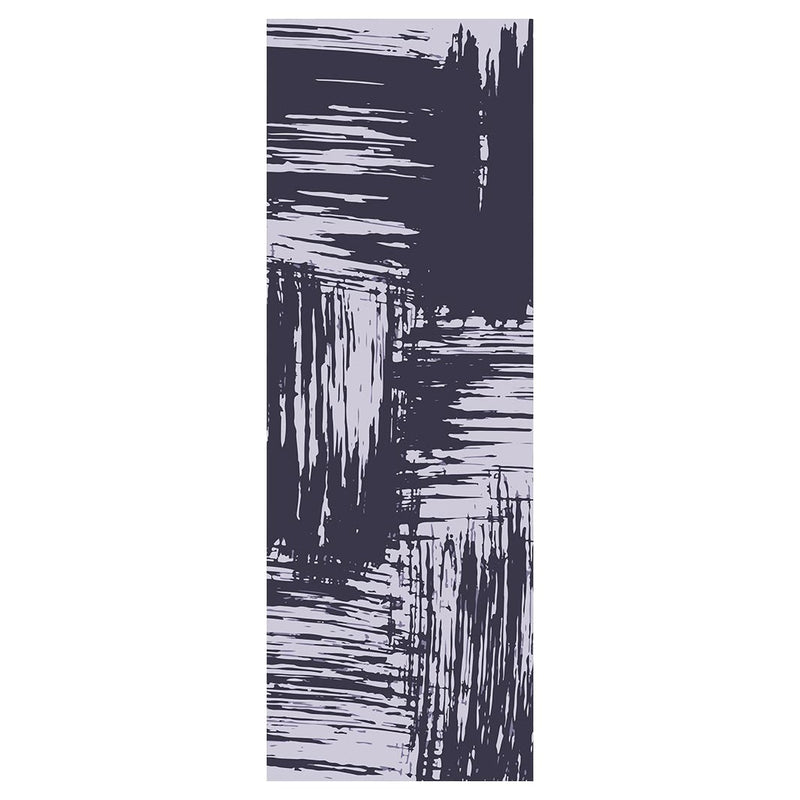 MODERN GREY INK BRUSH CROSS PATTERN RUNNER RUG