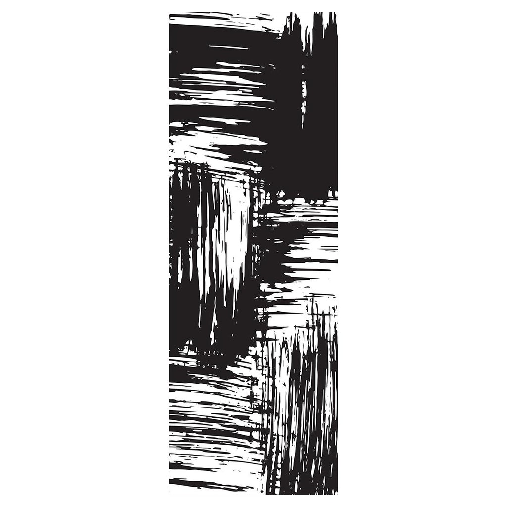 MODERN BLACK INK BRUSH CROSS PATTERN  RUNNER RUG