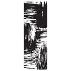 MODERN BLACK INK BRUSH CROSS PATTERN  RUNNER RUG