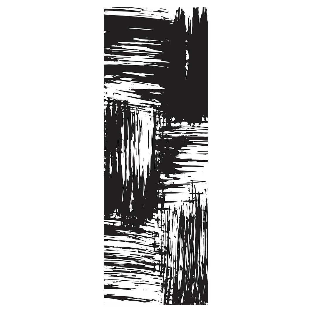 MODERN BLACK INK BRUSH CROSS PATTERN  RUNNER RUG