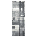 MODERN CHARCOAL GEOMETRIC BLOCKS  RUNNER RUG