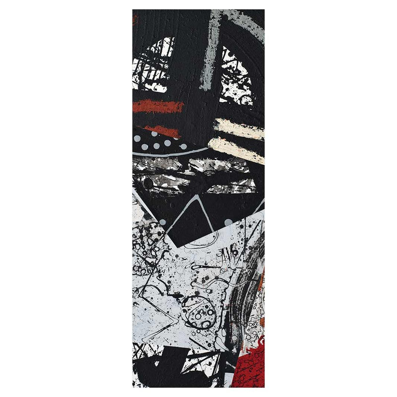 MODERN BLACK AND RED GRAFFITI ART RUNNER RUG