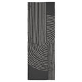 MODERN BEIGE AND BLACK SIMPLISTIC LINE ART   RUNNER RUG
