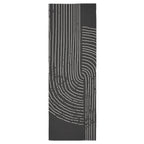 MODERN BEIGE AND BLACK SIMPLISTIC LINE ART   RUNNER RUG